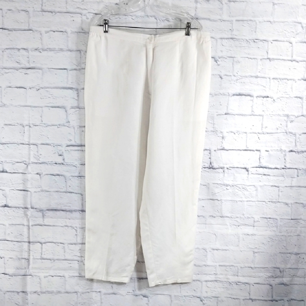 🔵BOGO FREE🔵 Lino USA Linen Rayon Creme Pants Sz 3X